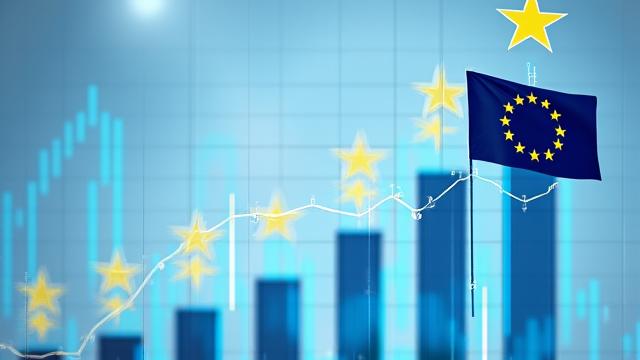 Eine digitale Darstellung von Finanzdaten und Diagrammen, die die EU-Inflation symbolisieren.